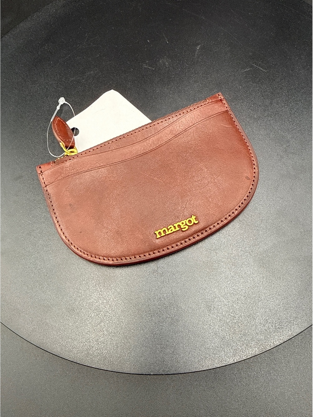 Margot Brown Leather Zip Card Holder Wallet
